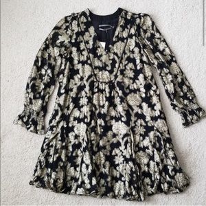 Gold anthropologie dress nwt